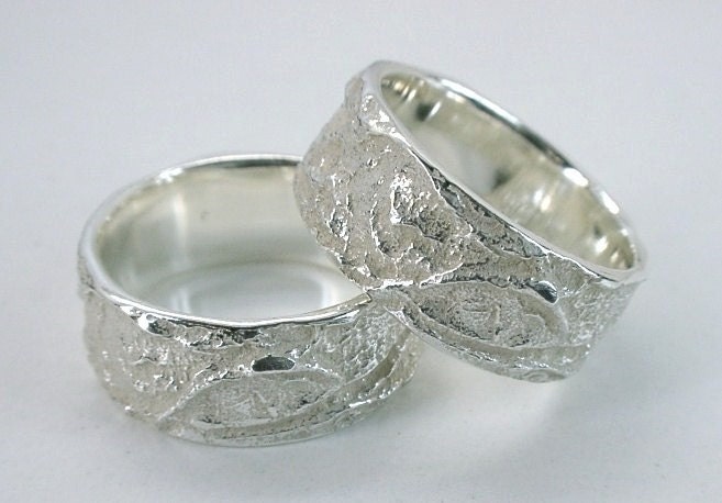 Leaf Bark Wedding Bands From MikaScott