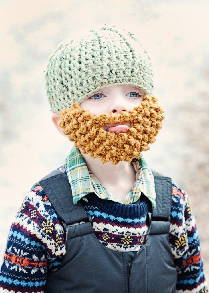 Crochet Beard Hat From LittleLidsForKids