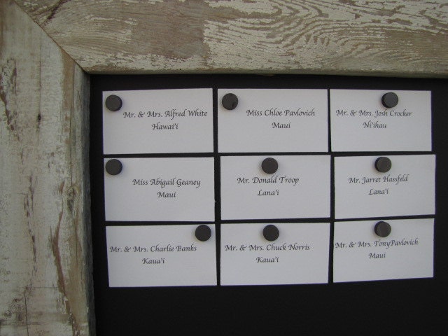 Wedding Seating Chart Magnetic Chalkboard for cards or writing Barn Style
