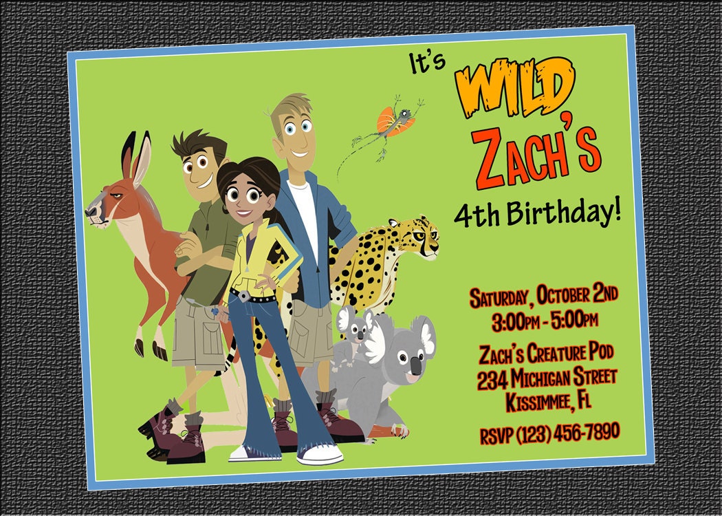 Wild Kratts Birthday Invite Wild kratts birthday, Wild