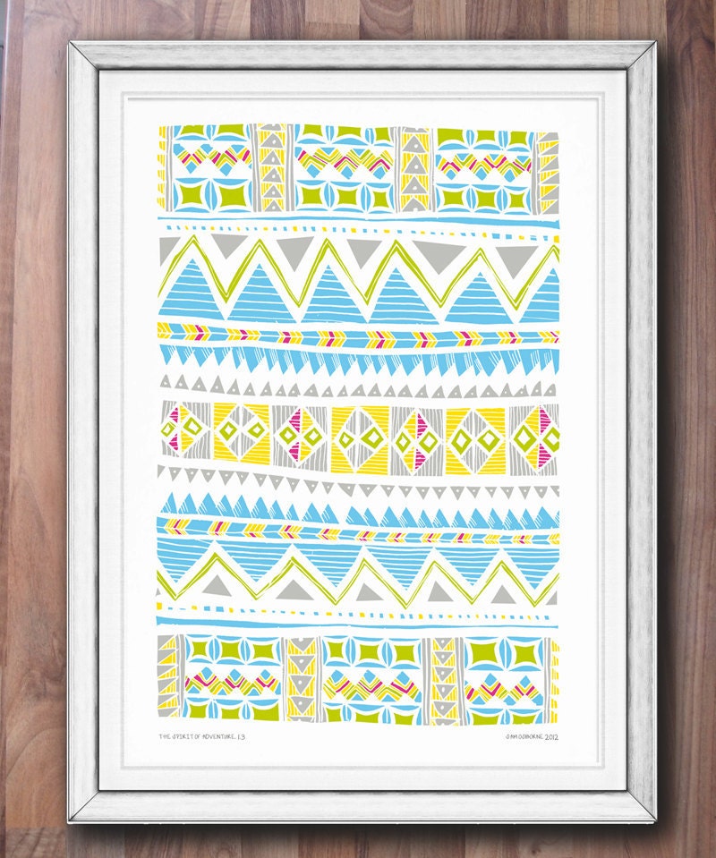 Pattern World Print Gorgeous Tribal Pattern Illustration Poster Art