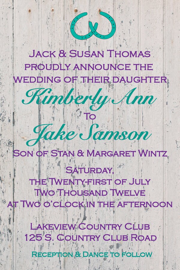 Country Western Wedding Printable Invitation From queenarthur317
