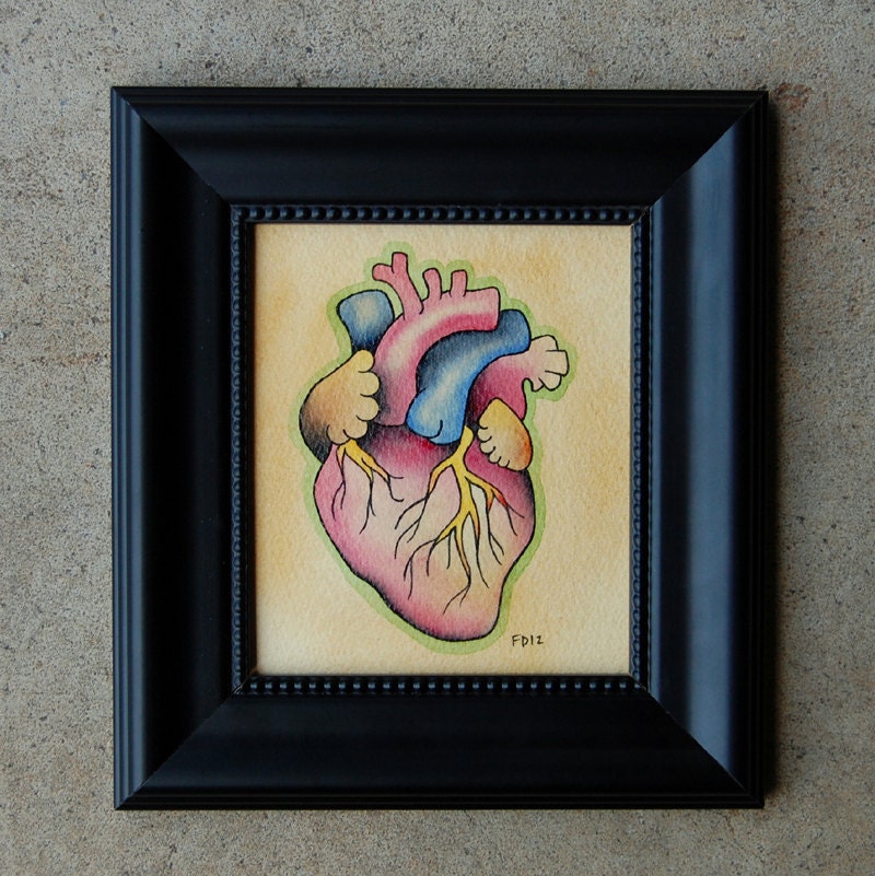 Human Heart Watercolor Painting Tattoo Flash Inspired From momentofstars
