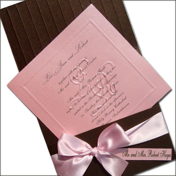 Fully Addressed Shimmering Pink and Chocolate Brown From JustEmbossed
