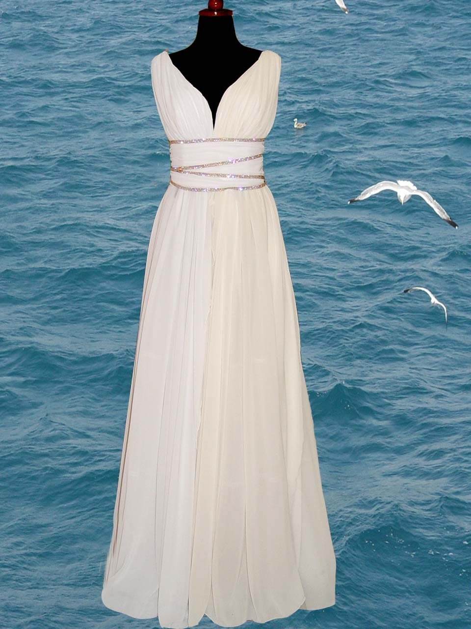 one shoulder grecian wedding dress