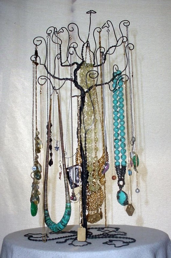 Jewelry Necklace Tree Stand Holder Rack by claudinescloset on Etsy