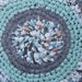30 Inch Handmade Round Rag Rug Turquoise or Aqua and Gray With Mix