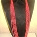 Necklace - Beautiful ,Retro, smart 32 " long hemp,Red color multy strands long summer