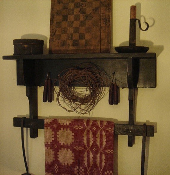 Items similar to RUSTIC COUNTRY PRIMITIVE HANDMADE HANGING QUILT RACK