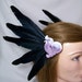 norse Valkyrie hair clips feather wing fascinator halloween constume anime cosplay PAIR black and purple