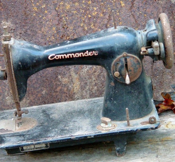 Items similar to Commander Sewing Machine Shabby Antique Garden