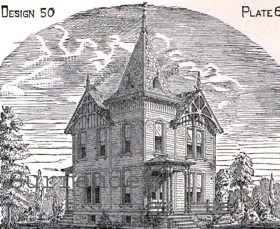 Mansard Gothic Gingerbread House Plans With Turrets Antique
