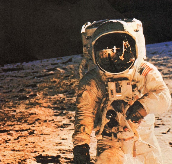 Neil Armstrong Edwin Aldrin Apollo 11 Men On The Moon Color
