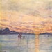 A S Forrest Sunset In Rio Harbour 1910 Original Vintage Edwardian Watercolor Lithograph To Frame