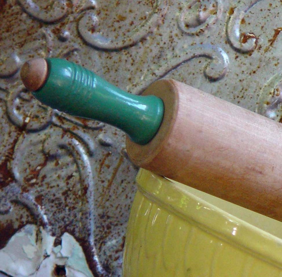 Maple Rolling Pin Jadeite Green Vintage Bakeware