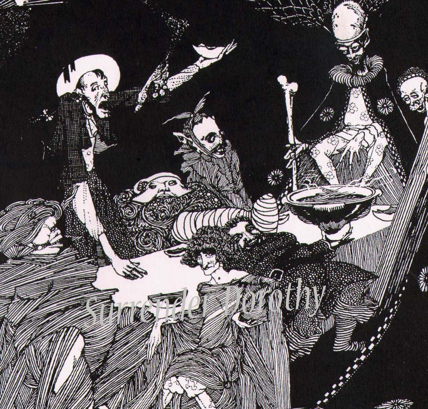 KIng Pest Harry Clarke Edgar Allan Poe Original 1933 Vintage
