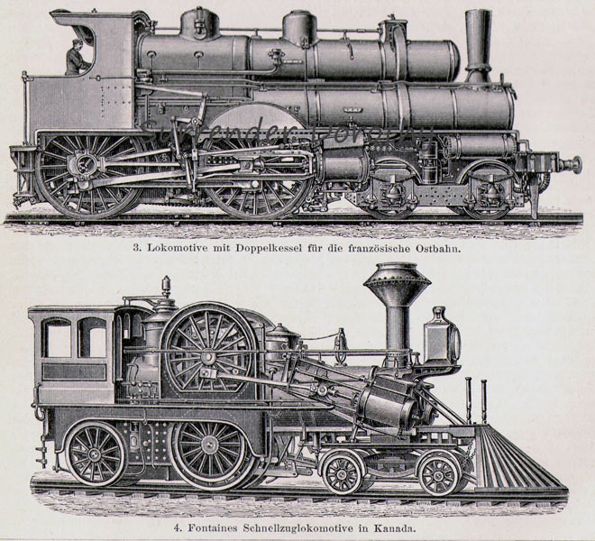 Locomotive Train Steam Engines Engineering Chart Edwardian