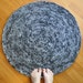 EKRA Gray Flecks Round Crochet Upcycled Area Rug