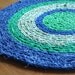 Blue Green White Rag Area Rug