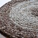 Crochet Area Rug Brown and White Flecks Ecofriendly Washable