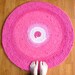 Crochet Pink Ombre Rug by EKRA Round Upcycled Area Mat