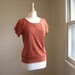 Autumn Short Sleeve Tshirt Rust Orange Sweater Knit - Ready to Ship Size Medium