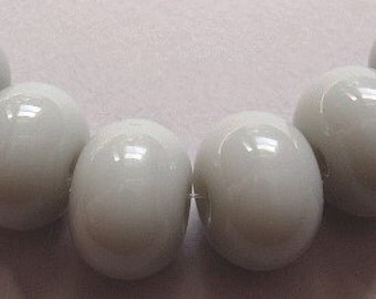 Handmade Lampwork Grey Gray Glass Beads Ericabeads Light Grey Spacers