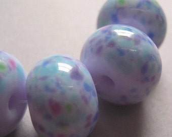 Lampwork Handmade Blue Purple Glass Beads Ericabeads Blue Spring (6)