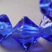 Beads Lampwork Blue Handmade Glass Ericabeads Blue Crystal Spacers (6)
