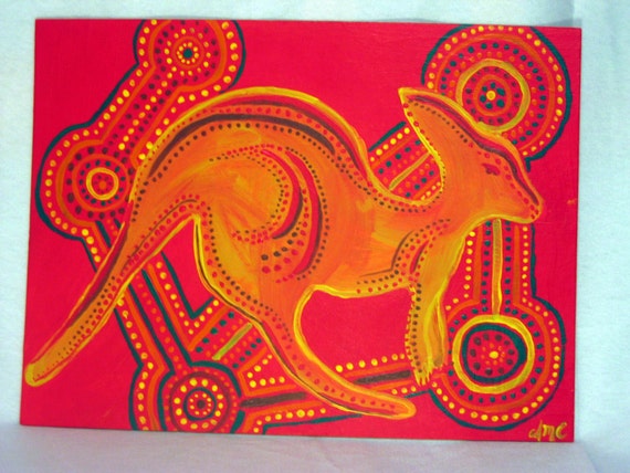 Aboriginal Kangaroo Painting   Il 570xN.1339054 