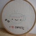 I Love Coffee Embroidered Art