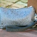 Women's Leather Wristlet Pouch - Kendra - Black Rain on Gray