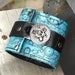 Hey Ladies..... Leather Steampunk Unisex Wrist Wallet Cuff with Secret Pocket - Timeless Romance - Aqua Size 7.25"