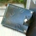 Men's Leather Billfold Wallet - Slim Jim Money Clip Steampunk Bifold - Green Hues