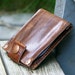 Men's Leather Wallet - Last One - Slim Jim Bifold Money Clip --- Distressed Brown with Copper