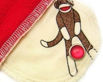 Over Night Organic Moonpads Cloth Pad - Sock Monkeys