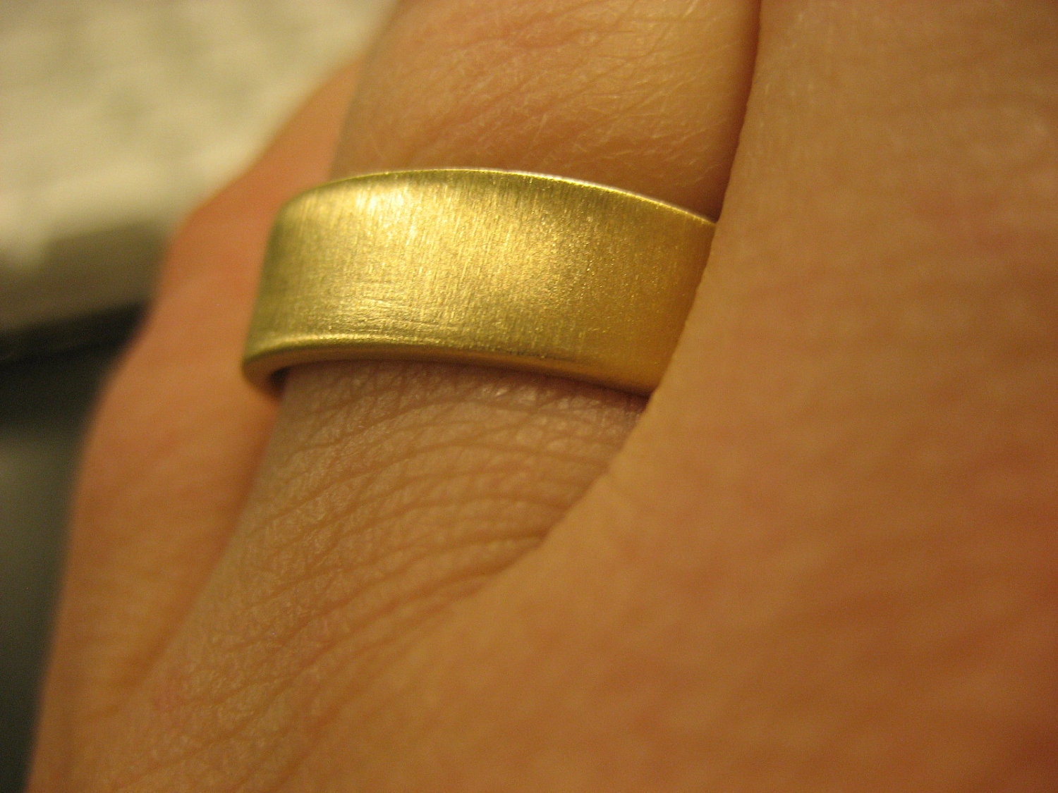 Plain Brass Wedding Band in Brushed Matte Finish