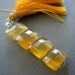 Golden Honey Rectangle Pillow Chalcedony Double Drilled Beads