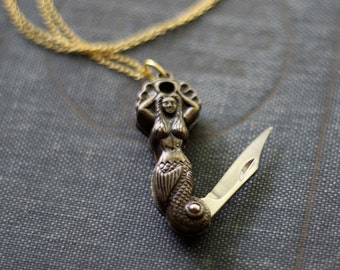 Mermaid Pocket Knife Necklace
