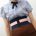 LAST ONE Lily Wide Corset Belt / Navy and Pink // Deadstock Vintage Elastic