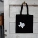 I heart Texas screenprinted tote bag.