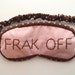 frak off eye quilt in pink and brown