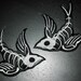 Swallow Skeleton vinyl patches set of 2 free shipping