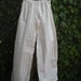 100 percent cotton Seersucker Pink White Stripe Wide Leg Lounge Pants S or M
