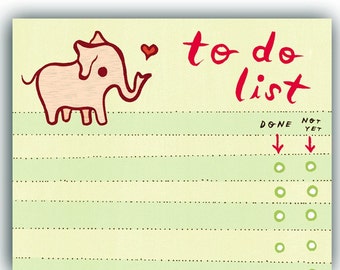 elephant TO DO LIST notepad, elephant office supplies home office desk accessories, cute desk accessories for women, office organization