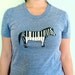 vintage blue ZEBRA PIANO t-shirt by boygirlparty, ladies unisex mens medium large xl