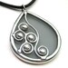 Spirals - teardrop stained glass pendant (853)