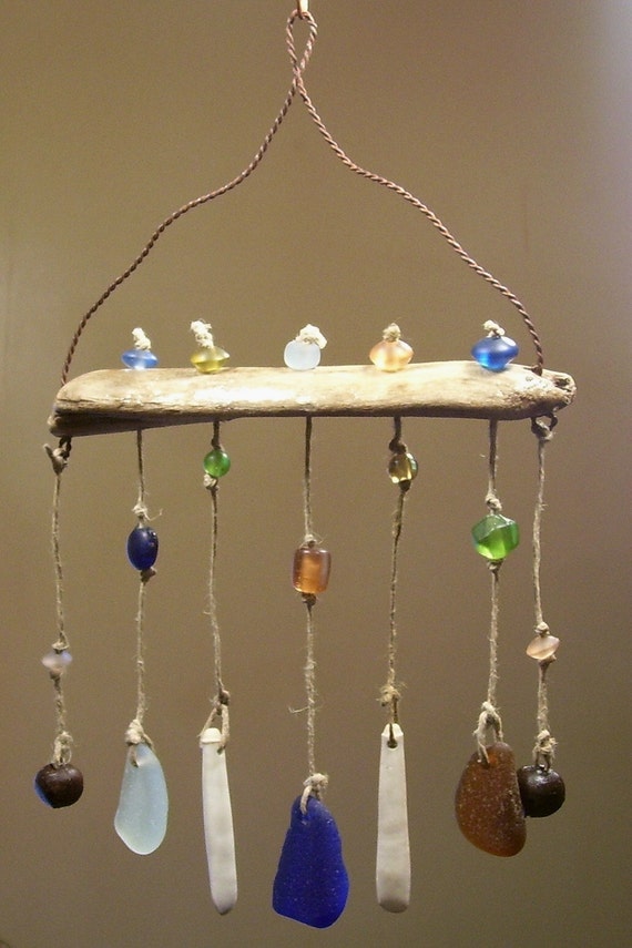 Genuine Sea Glass Wind Chime Suncatcher Mobile