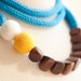 Knit Color Story Bold Statement Necklace - Geometric Wooden Beads - Felt Beads - Long or Short
