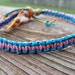 Blue and Pink Woven Hemp Bracelet